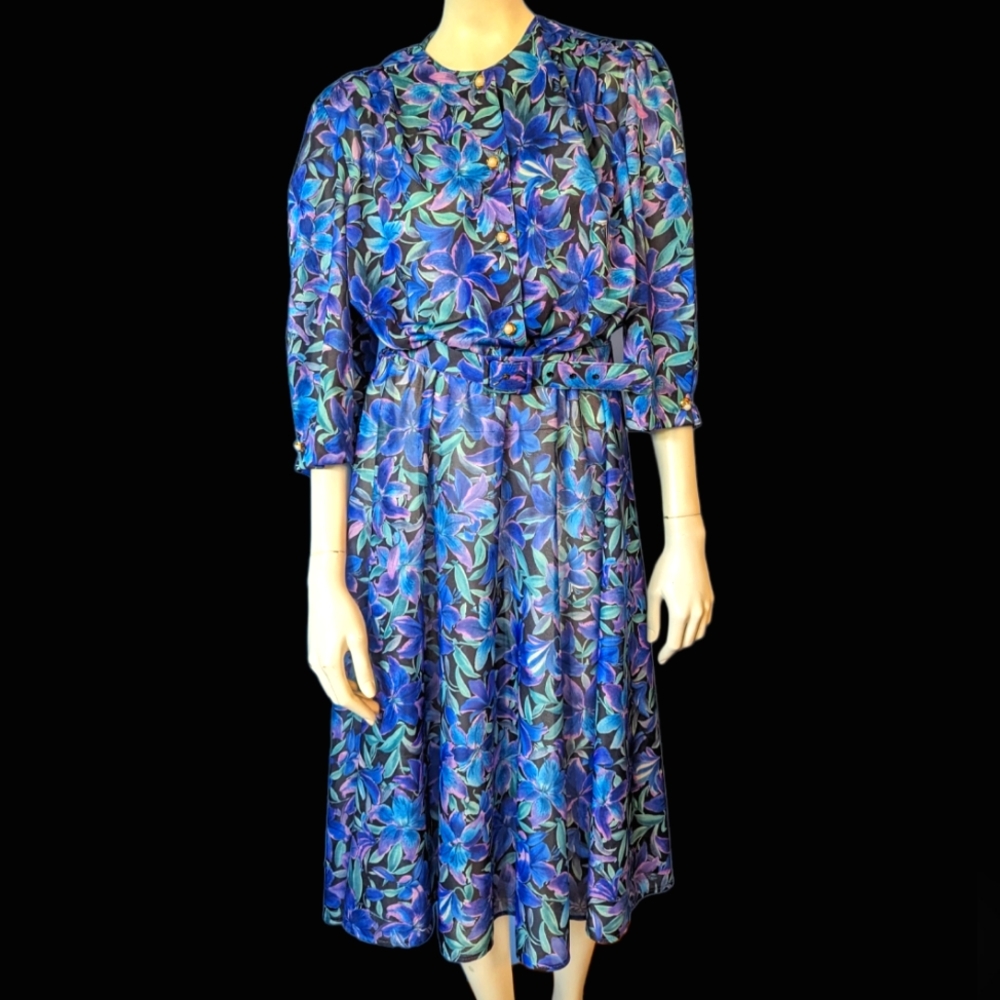 Vintage California looks sheer floral dress